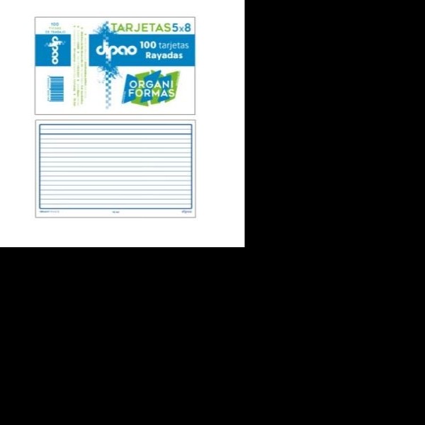 TARJETAS RAYADA DIPAO 5X8 PAQUETE C100 C.30